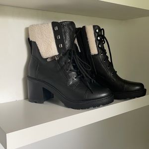 Marc Fisher, Lace Up Boots with Sherpa